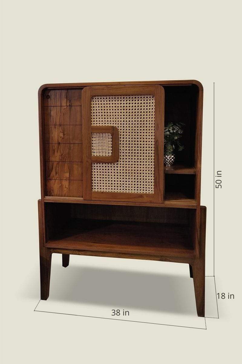 Wicker Isle Bar Cabinet